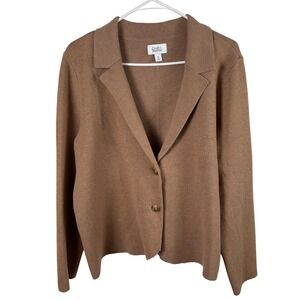 Croft & Barrow Women's XL Tan Knit Blazer Cardigan‎ Smart Casual Minimalist